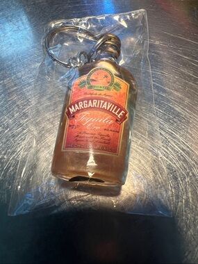 Margaritaville Mini Tequila Bottle Keychain - Brown and Gold